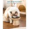 vancasso Elevated Cat Food Bowls 2-Pack, 6.2″ Wide Shallow Cat Feeding Bowl for Whisker Fatigue, 5.1″ Height Ceramic Raised Food Bowls for Senior Cats, Anti Vomit, White(Brown-Food 2-pack)