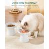 vancasso Elevated Cat Food Bowls 2-Pack, 6.2″ Wide Shallow Cat Feeding Bowl for Whisker Fatigue, 5.1″ Height Ceramic Raised Food Bowls for Senior Cats, Anti Vomit, White(White-Food 2-pack)